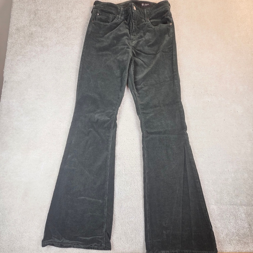 AG Adriano Goldschmied Farrah Boot High Rise Corduroy Pants Green 31x32